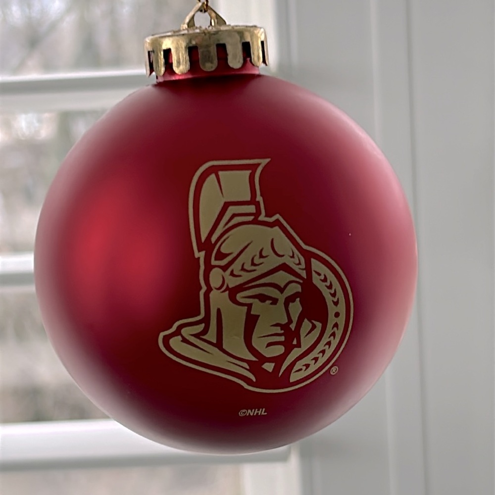 NHL Ottawa Senators Red Gold Hanging Christmas Ornament, Holiday Decor, Tree
